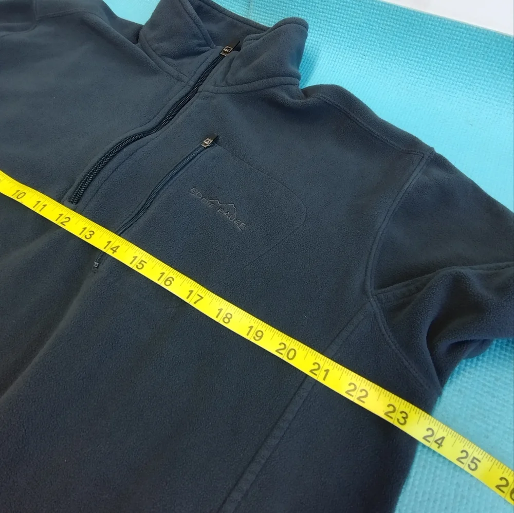 EDDIE BAUER Men's Sweater Fleece 1/4 Zip Blue Size LT
